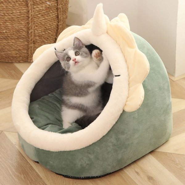 12.33US $ 45% OFF|Sweet Cat Bed Warm Pet Basket Cozy Kitten Lounger Cushion Cat House Tent Very Soft Small Dog Mat Bag For Washable Cave Cats Beds - Cat Beds & Mats - AliExpress
