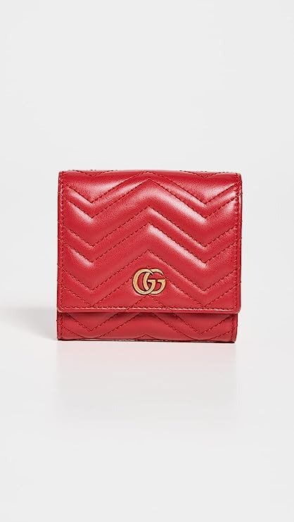 Women's Pre-Loved Red Leather Gg Marc D Card Case