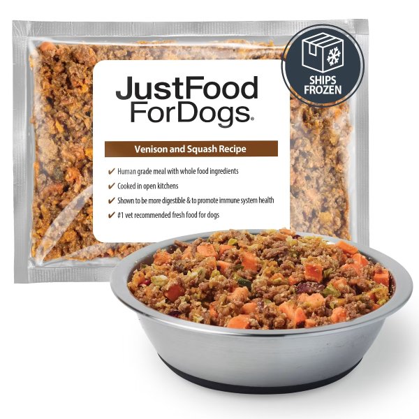 JustFoodForDogs Daily Diets Venison & Squash Frozen Dog Food, 72 oz., Case of 7