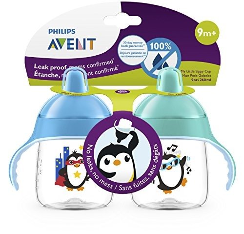My Penguin Sippy Cup 9oz, Blue and Green, 2pk, SCF753/25