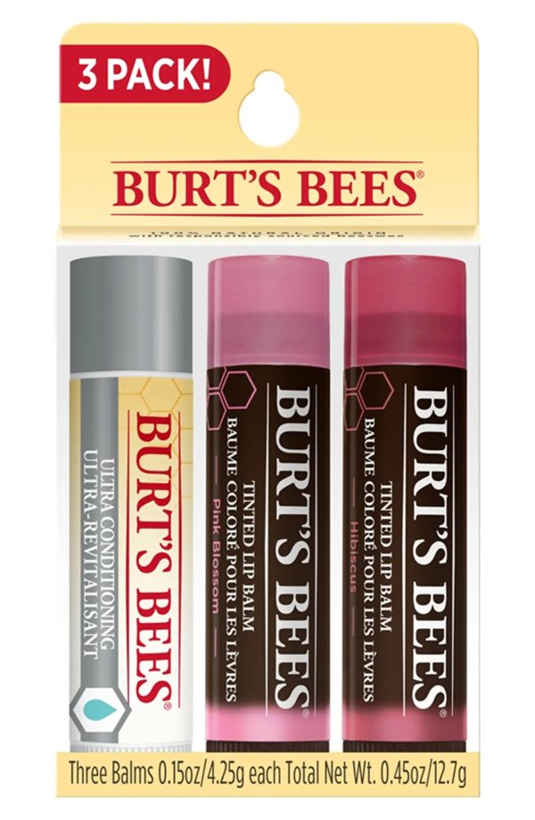 Burt's Bees 3-Pack Lip Balm Set