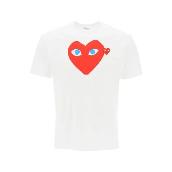 t-shirt with heart print and embroidery