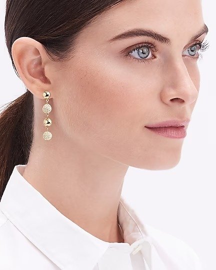 Gold drop bauble earrings
