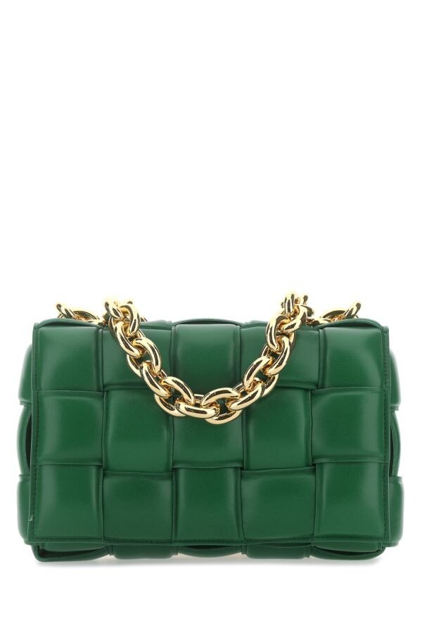 Green nappa leather The Chain Cassette shoulder bag