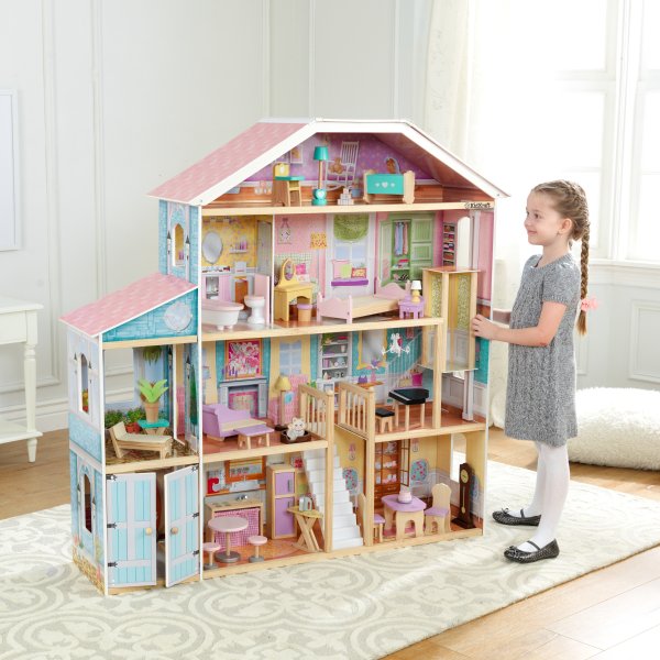 Grand View Mansion Dollhouse with EZ Kraft Assembly™ with 34 accessories included