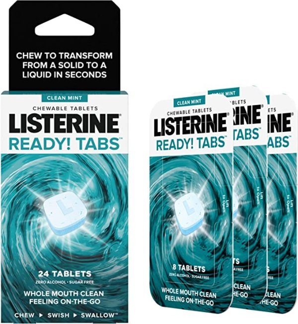 Ready! Tabs Chewable Tablets with Clean Mint Flavor, 24 Count