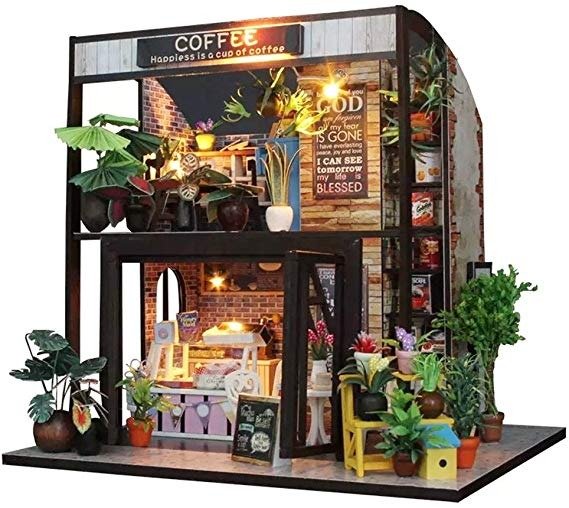 AmazonDollhouse Miniature DIY House Kit Creative Room with Furniture