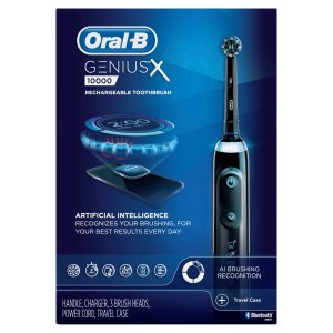 Oral-B Genius X Rechargeable Electric Toothbrush with Artificial Intelligence, 3 Replacement Brush Heads