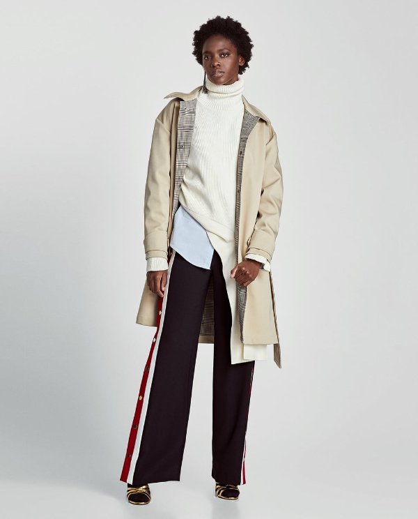 PYJAMA-STYLE TROUSERS WITH SIDE STRIPES Details