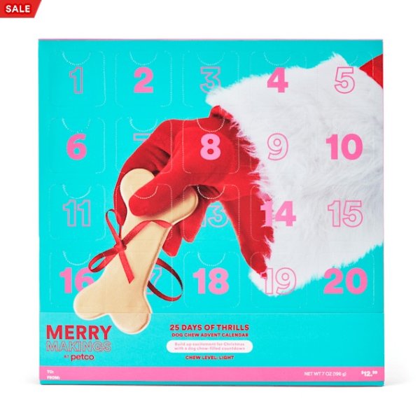 Merry Makings 25-Days of Thrills Rawhide-Free Assorted Dog Chew Advent Calendar | Petco