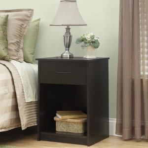 Mainstays 1-Drawer Nightstand / End Table, Espresso