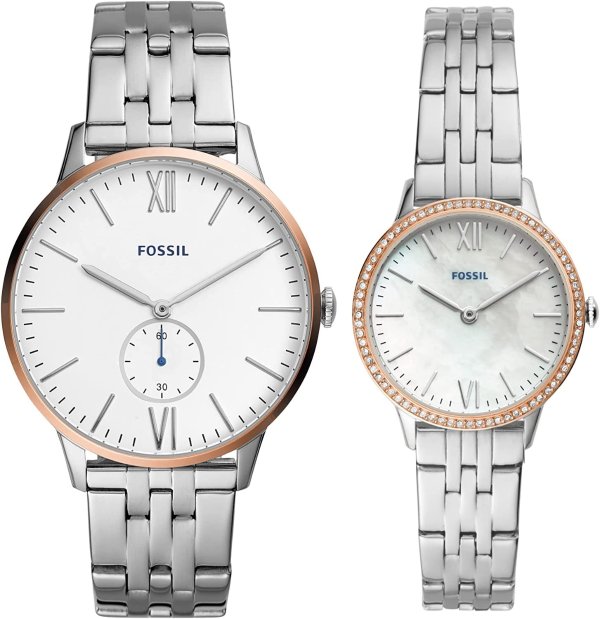 His and Hers Stainless Steel Watch Gift Set