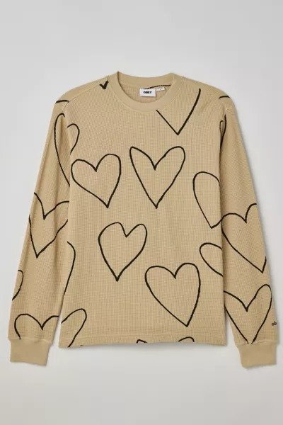 UO Exclusive Hearts Thermal Long Sleeve Tee