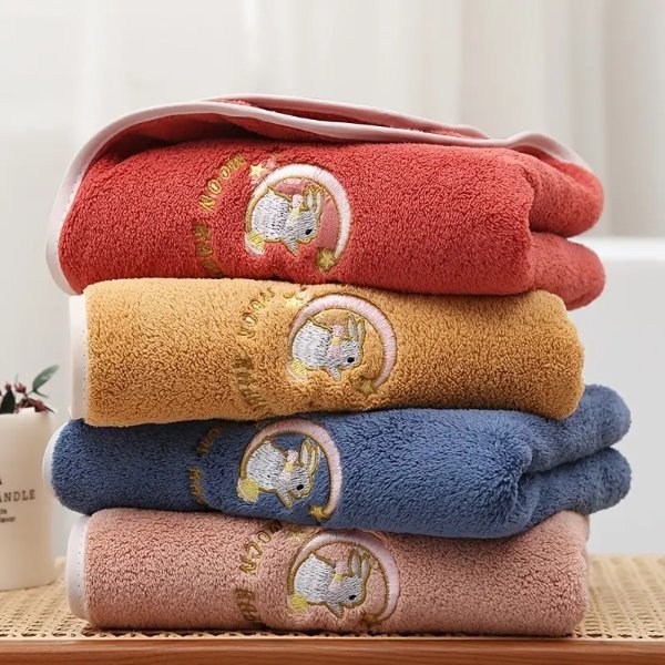 1pc Towel Cartoon Rabbit Soft Comfortable Absorbent Plain Adult Face Towel Dry Hair Towel 13 7 29 5in 35 75cm | Shop Now For Limited-time Deals | Temu