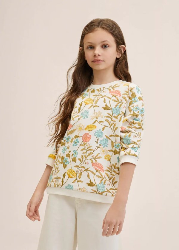 Floral print sweatshirt - Girls | MANGO OUTLET USA