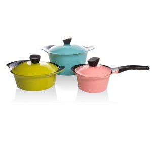 Vremi Colorful Nonstick Ceramic Die Cast Aluminium Cookware - 3 Piece Set 
