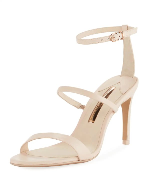 Rosalind Strappy Leather Mid-Heel Sandals