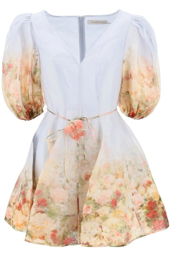 luminosity flip mini dress with floral motif