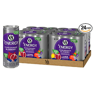 V8 +Energy, Juice Drink with Green Tea, Pomegranate Blueberry, 8 oz. Can (4 packs of 6, Total of 24)