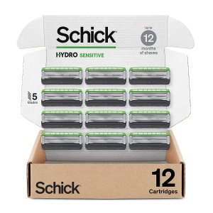 SchickHydro Sensitive Razor Refills for Men, 12 Count