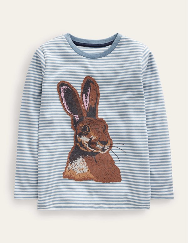 儿童兔兔贴布绣T恤