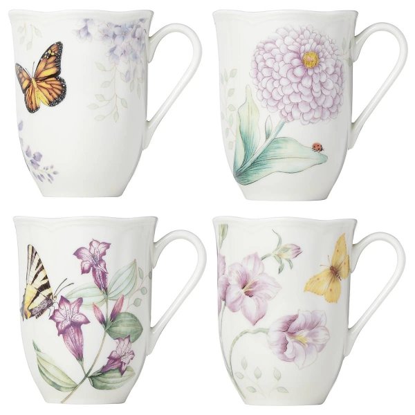 Butterfly Meadow Lavender 4-piece Mug Set