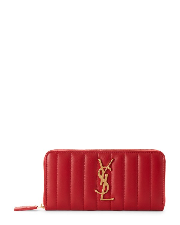 Red Vicky Large Leather Wallet