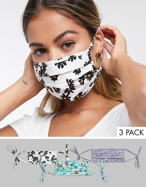 3 pack face covering in floral prints | ASOS