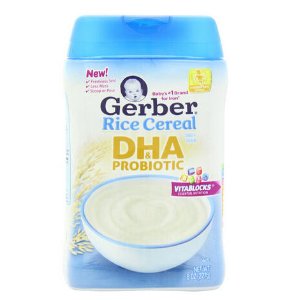 Gerber Baby Cereal DHA and Probiotic Rice, 8 Ounce (Pack of 6)