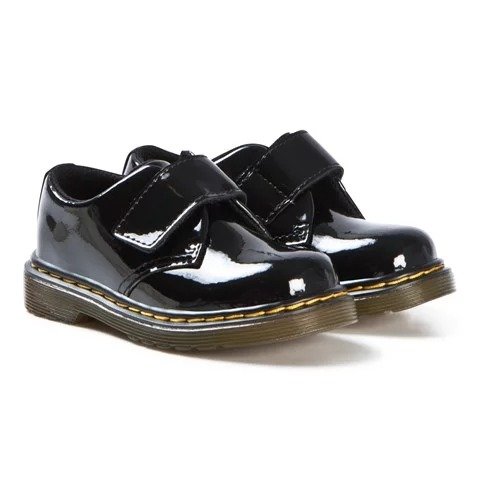Dr. Martens Black Patent Kamron Velcro Shoes | AlexandAlexa
