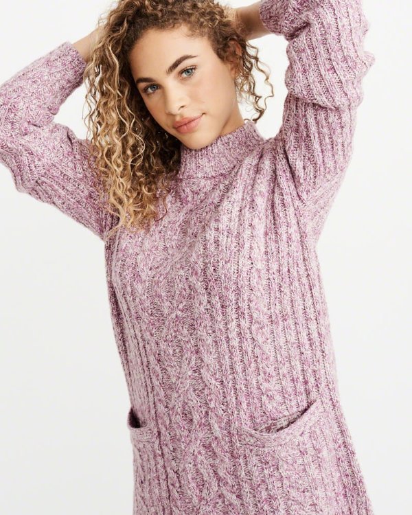 Womens Cable Mock Neck Sweater | Womens 50-70% Off Select Styles | Abercrombie.com