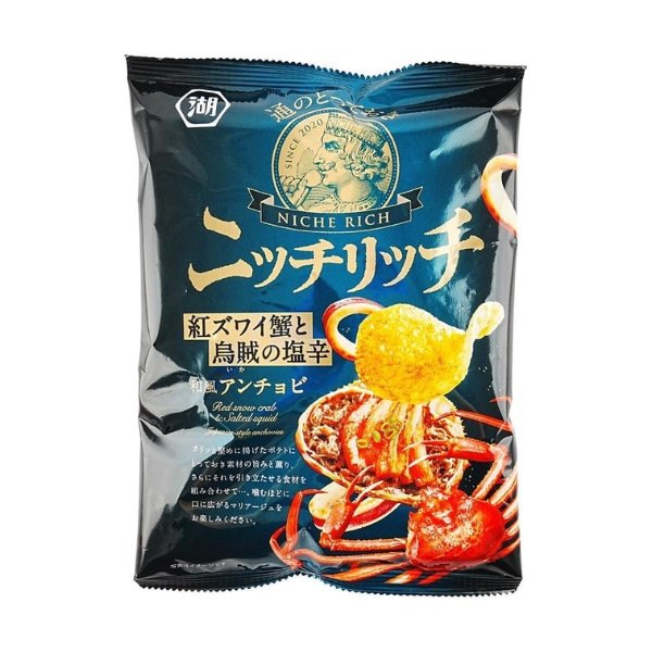 KOIKEYA Nichi Rich Series Potato Chips Japanese Red Snow Crab And Squid Flavor ,2.47 oz
