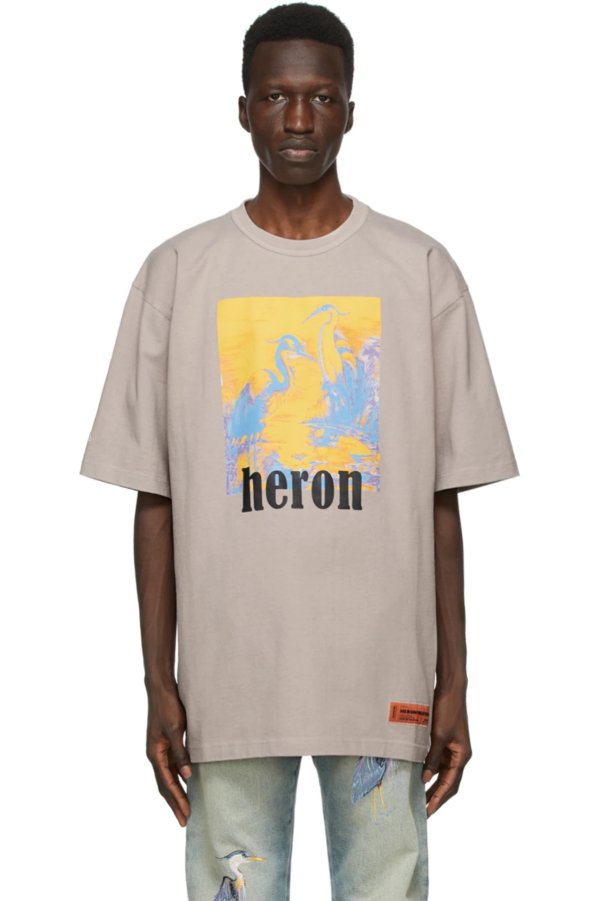 Taupe & Yellow Herons T-Shirt