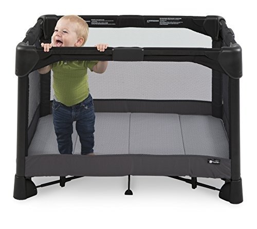 Breeze Plus Portable playard with Removable Bassinet and Changing Station - Easy one Push Open, one Pull Close