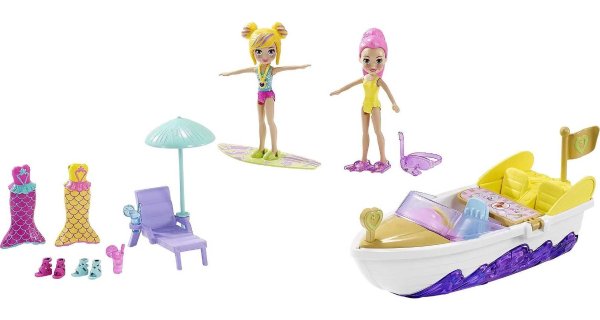 Splashin’ Fun Mermaid Pack, Water Tank, Submarine, Boat, Two 3-inch Dolls, 4 & up