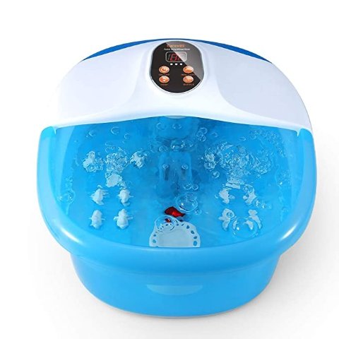 Carevas Foot Bath Massager, Heated Foot Soaker with O2 Bubbles, 14 