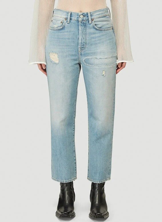 Mece Thigh-Patch Jeans in Blue