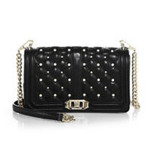 Rebecca Minkoff Quilted Love Crossbody Bag with Pearlescent Studs