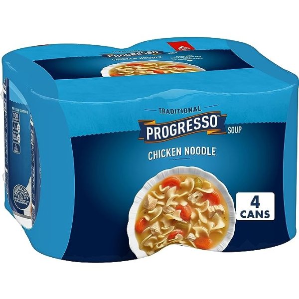 Progresso Traditional, Chicken Noodle Soup, Ready To Serve, 19 oz., 4 Pack