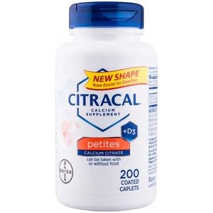 Petites Calcium Citrate With Vitamin D3, Caplets, 200 CT