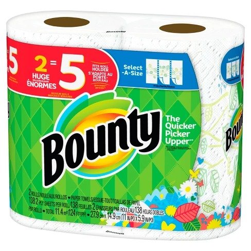 Select-A-Size Printed Paper Towels - 2 Huge Rolls