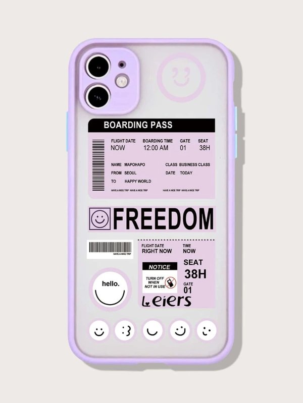 Boarding Pass Contrast Frame Case Compatible With iPhone