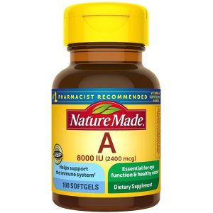 Nature Made Vitamin A 2400 mcg (8000 IU) Softgels 100 Count