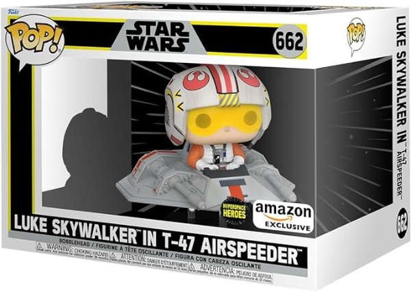Pop! Ride Super Deluxe: Star Wars Hyperspace Heroes - Luke Skywalker in T-47 Airspeeder, Amazon Exclusive