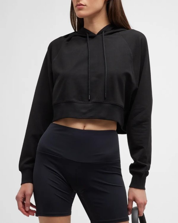 Micro French Terry Double Take Cropped Hoodie
