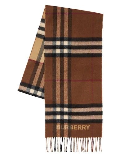 GIANT CHECK LATERAL SPLIT CASHMERE SCARF