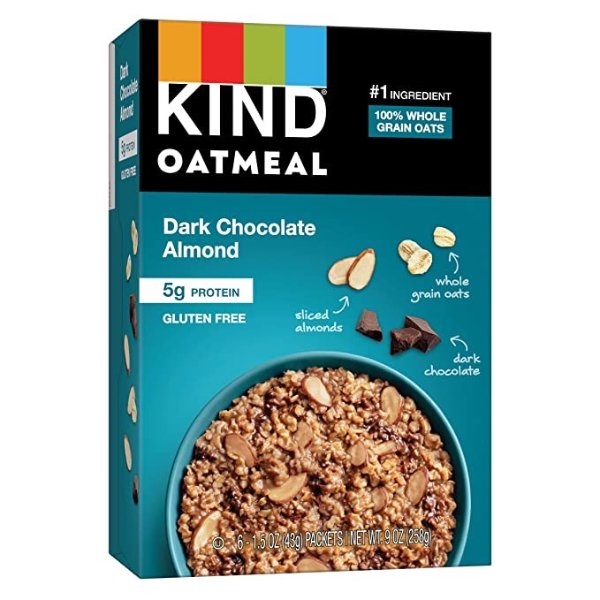 Oatmeal, Dark Chocolate Almond, Gluten Free, Low Sugar, Individual Packets, 30 Count