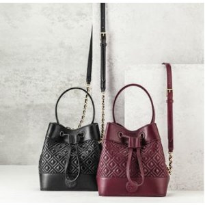 Tory Burch Marion Quilted Mini Bucket Bag, Red Agate @ Neiman Marcus