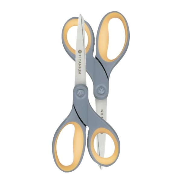 ® Titanium Bonded Scissors, 8", Pointed, Gray/Yellow, Pack Of 2 Item # 612855