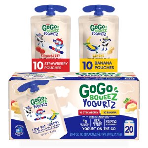GoGo squeeZ 草莓、香蕉综合口味水果酸奶 3oz 20包